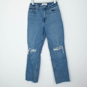 Abercrombie‎ Fitch Womens Curve Love 90s Straight Ultra High Rise Jeans Size 26S